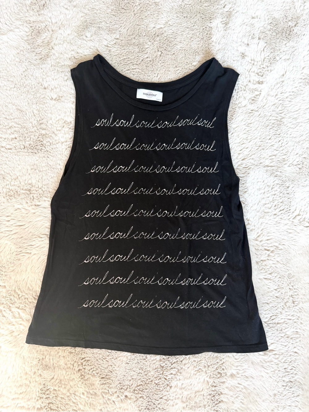 Sleeveless Black 'soul' Script Tank Top -